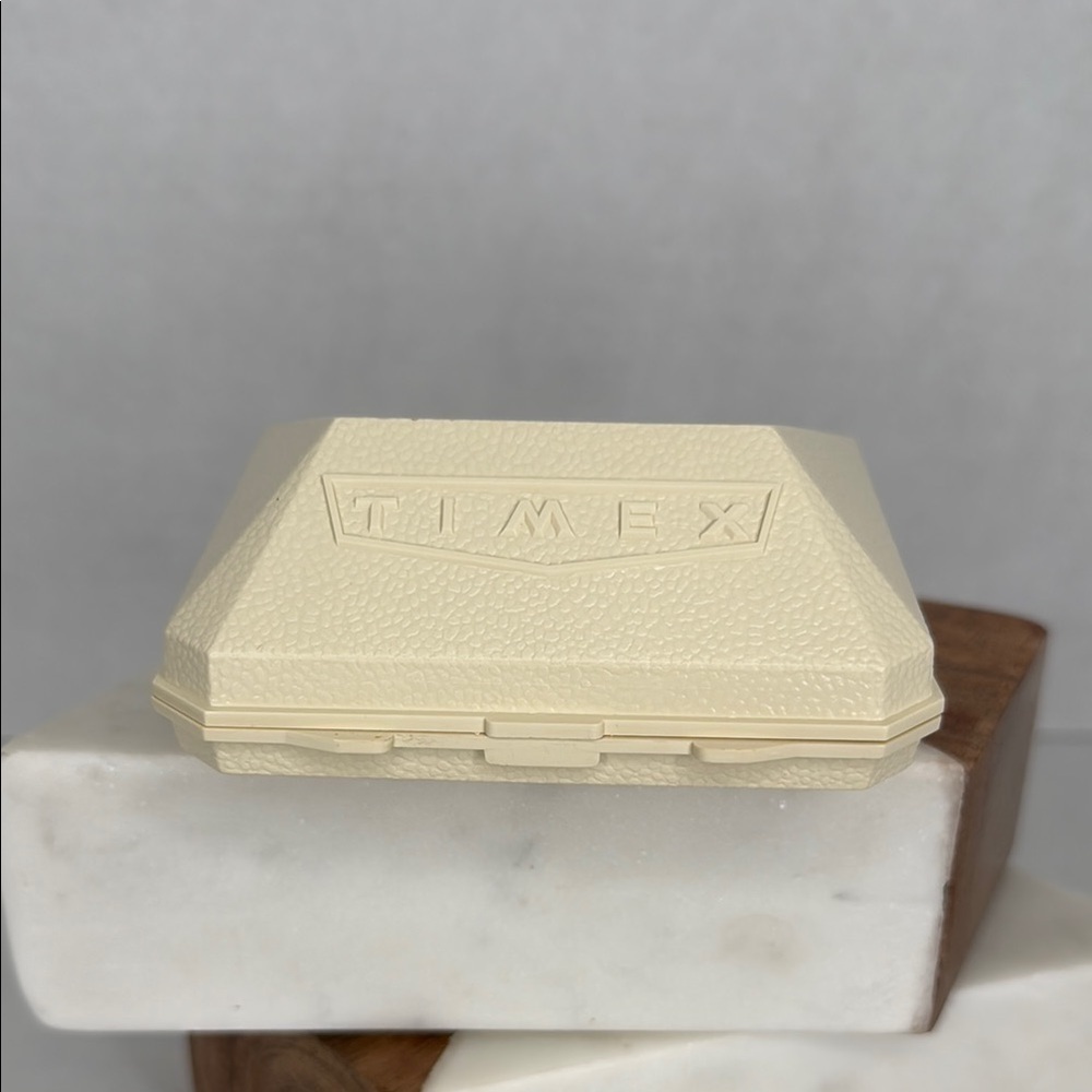 Vintage 1960's Timex Ivory Plastic Watch Box lot M12